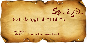 Szilágyi Éliás névjegykártya